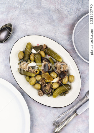 Set of canned of different vegetables. Set of canned of different vegetables. 133533770