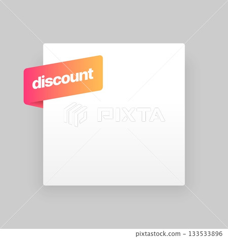 Discount banner template design with ribbon. Special sale best offer. 133533896