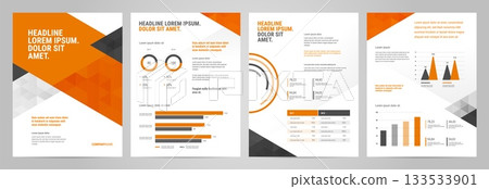 Presentation Template design with infographic 133533901
