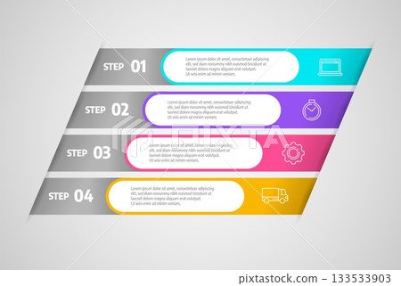 Infographics design vector. Business concept with steps or processes. 133533903