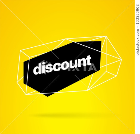 Discount banner template with polygonal shapes design. Discount banner template with polygonal shapes design. 133533908