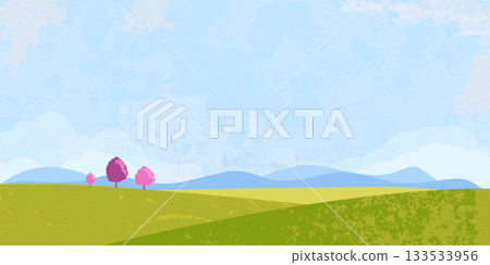 Nature wallpaper with blue sky, grass and place for your text. 133533956