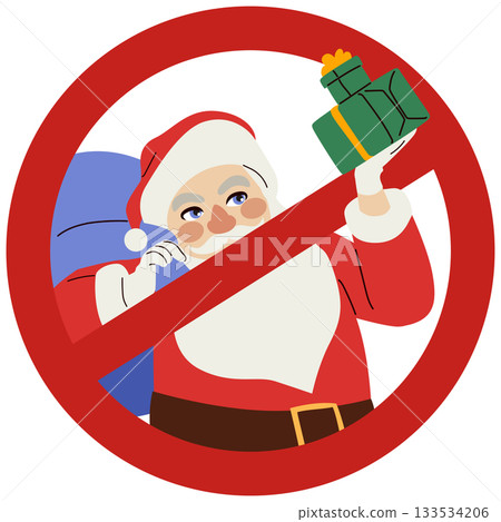 Santa Claus Against Consumerism Vector Illustration Santa Claus Against Consumerism Vector Illustration 133534206