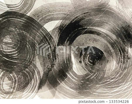 A swirling cloud painting drawn in ink, a frame illustration between swirling clouds, a monochrome banner-sized illustration A swirling cloud painting drawn in ink, a frame illustration between swirling clouds, a monochrome banner-sized illustration 133534226