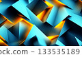 Abstract blue and orange geometric wallpaper background design 133535189