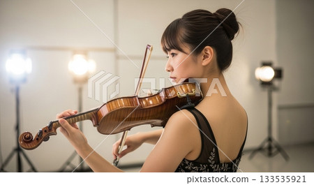 一個女人拉小提琴 133535921
