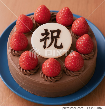 Chocolate whole cake with strawberries_05 Chocolate whole cake with strawberries_05 133536087