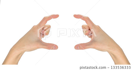 Gesture hands hold two fingers 133536333