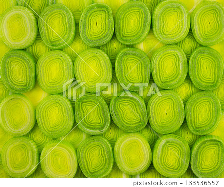 Beautiful sliced leek Beautiful sliced leek 133536557
