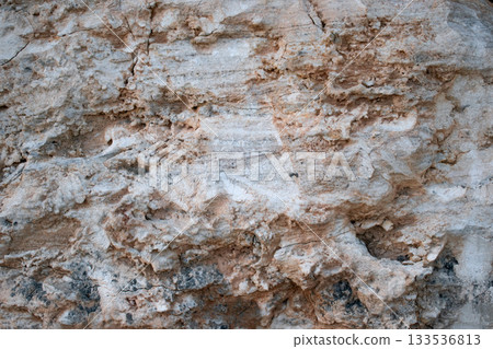 Stone texture of a massive rock on Elafonissi beach, Crete Stone texture of a massive rock on Elafonissi beach, Crete 133536813