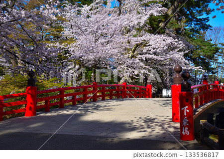Spring Cherry Blossoms Hirosaki Castle Shimojobashi Bridge 133536817