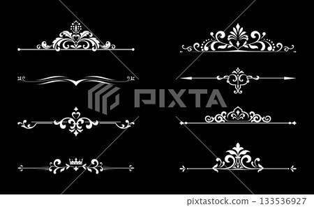 Vintage set. Floral elements for design monograms, invitations, frames, menus and labels. Graphic design of the website, cafes, boutiques, hotels, wedding invitations. 133536927