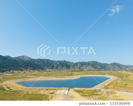 Reservoir in Omalos village in western Crete 133536949