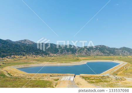 Reservoir in Omalos village in western Crete Reservoir in Omalos village in western Crete 133537098
