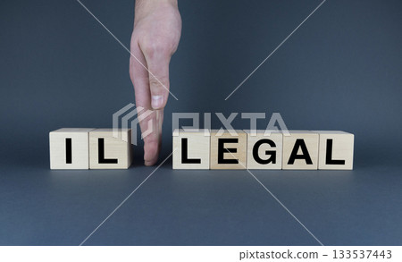 Illegal or legal. Cubes form words Illegal or Legal. 133537443