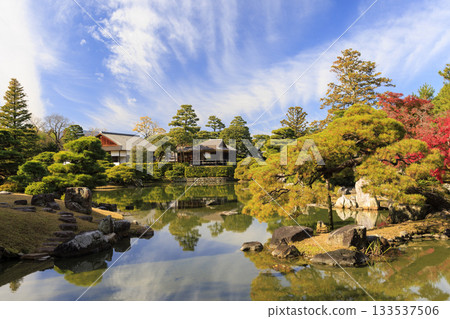 Japanese garden that shines in autumn leaves (Kyoto Katsura Imperial Villa) 133537506