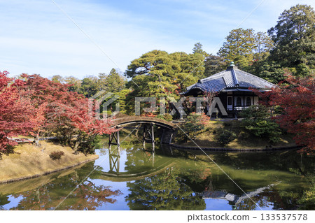 Japanese garden that shines in autumn leaves (Kyoto Katsura Imperial Villa) Japanese garden that shines in autumn leaves (Kyoto Katsura Imperial Villa) 133537578