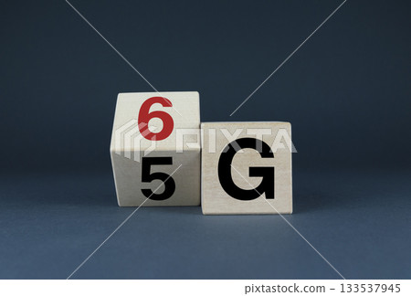 5G or 6G. Cubes form the words 5G or 6G Internet. 133537945