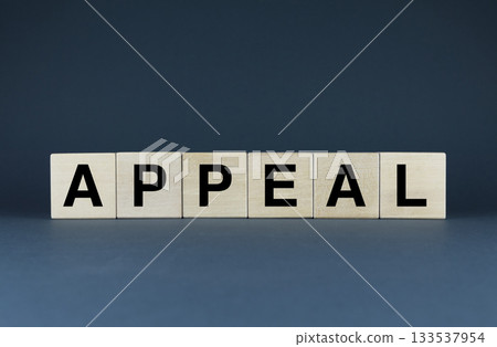 Cubes form the word Appeal. Concept of Appeal and legal matter Cubes form the word Appeal. Concept of Appeal and legal matter 133537954