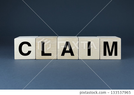 Claim. Cubes form the word Claim. 133537965