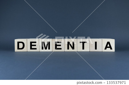 Dementia. Cubes form the word Dementia. 133537971