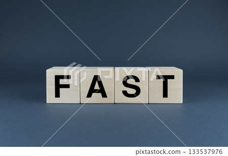 Fast. Cubes form the word Fast. 133537976