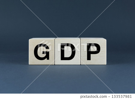 Cubes form word GDP. Concept of Gross Domestic Product GDP 133537981