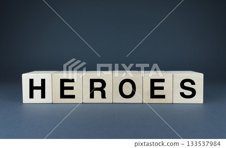 Heroes. Cubes form the word Heroes 133537984