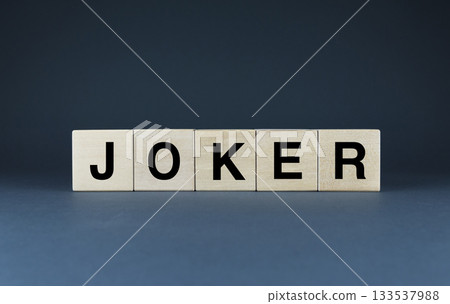 Joker. The cubes form the word Joker 133537988