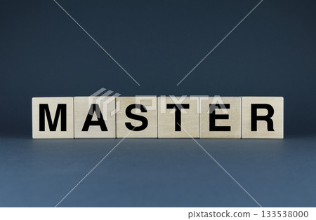 Master. Cubes form the word Master. 133538000