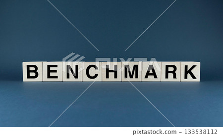 Benchmark. Cubes form the word Benchmark. Concept word Benchmark Benchmark. Cubes form the word Benchmark. Concept word Benchmark 133538112