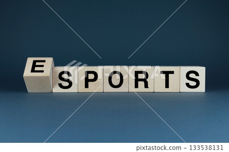 Esports or Sports. Cubes form the words Esports or Sports. Esports or Sports. Cubes form the words Esports or Sports. 133538131