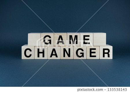 Game changer. Cubes form the word Game changer. 133538143