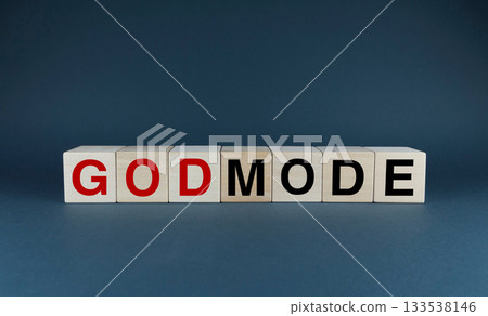 God mode. Cubes form the word God Mode. An extensive concept of the concept of the word God Mode 133538146