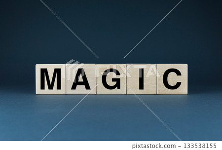 Magic. Cubes form the word Magic. 133538155