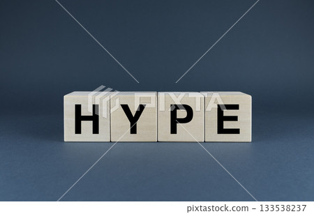 Hype. Cubes form the word Hype 133538237
