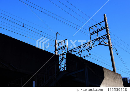 Railway overhead wire 133539528