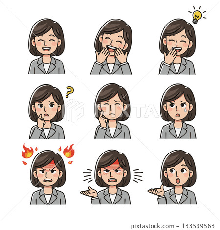 黑髮女白領頭像 - 問題與靈感 133539563