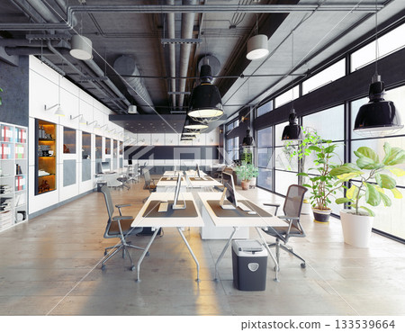 modern cozy loft office 133539664