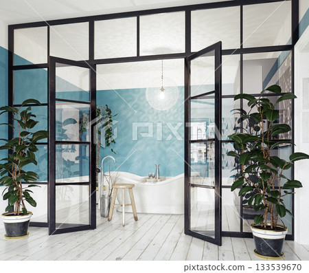 modern bathroom interior. modern bathroom interior. 133539670