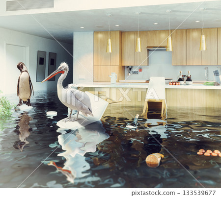 birds in the flooding kitchen birds in the flooding kitchen 133539677