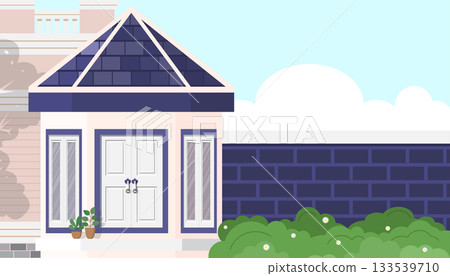 entrance to the house with plant and wall entrance to the house with plant and wall 133539710