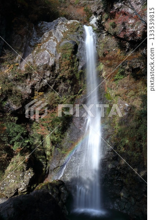Sunlight shining through Oara Falls (Kami City, Kochi Prefecture) 133539815