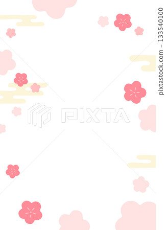 可愛的梅花新年卡片素材 133540100