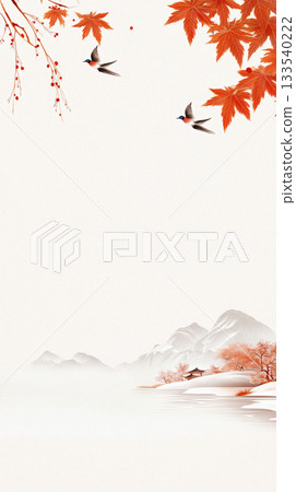 Swallows flying under the willows on the riverbank 133540222