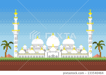 mosque design pixel background mosque design pixel background 133540464