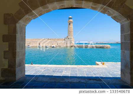 harbor of Rethymno, Crete, Greece harbor of Rethymno, Crete, Greece 133540678