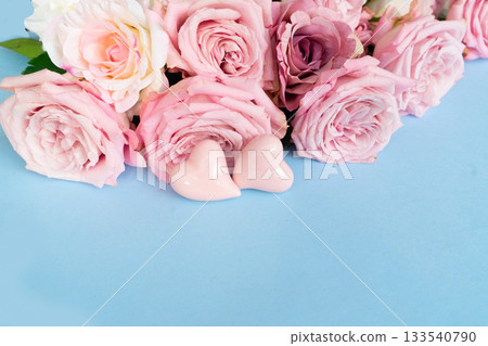 Blooming pink rose flowers Blooming pink rose flowers 133540790