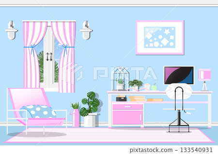 illustration of a interior of living room 133540931