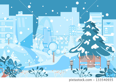 winter landscape in the city winter landscape in the city 133540935